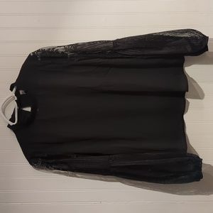 Black lace sleeve top